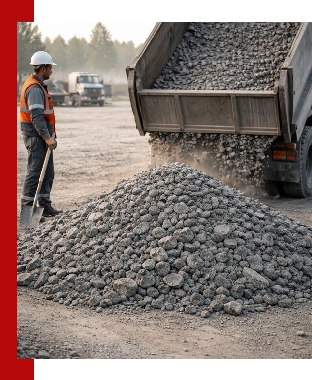 Гранитный щебень фракции 100–201 для строительства в Кунгуре