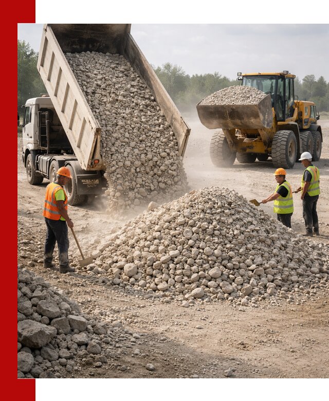 Доставка известнякового щебня фр. 40-70 в Кунгуре