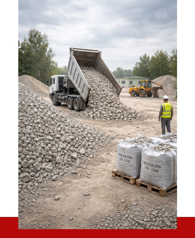 Известняковый щебень фракция 70-150 в Кунгуре от 1282 р. | ПРОНЕРУДКнг