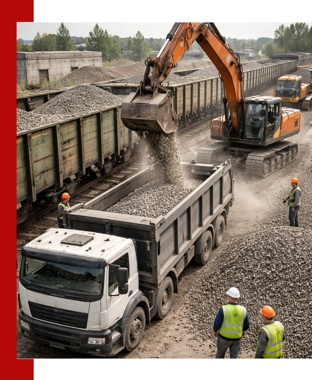 Железнодорожный щебень фракция 25–60 для поставок в Кунгуре