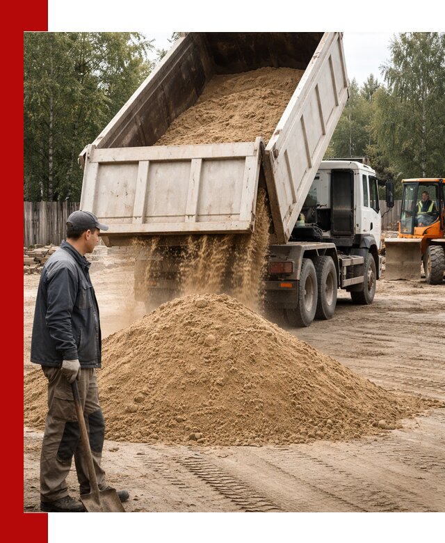 Доставка и продажа песка с разгрузкой в Кунгуре