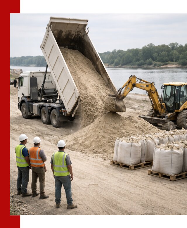 Доставка речного песка в Кунгуре самосвалами и погрузкой