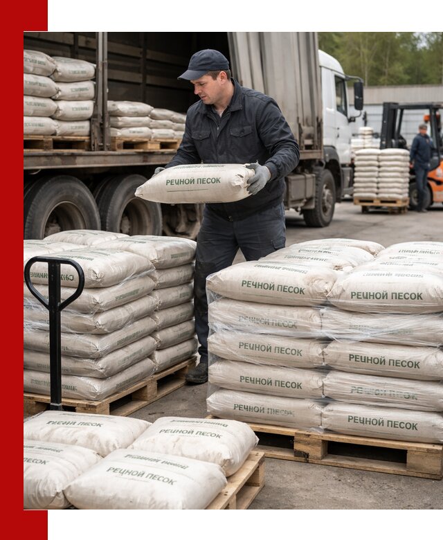 Речной песок в мешках с доставкой в Кунгуре