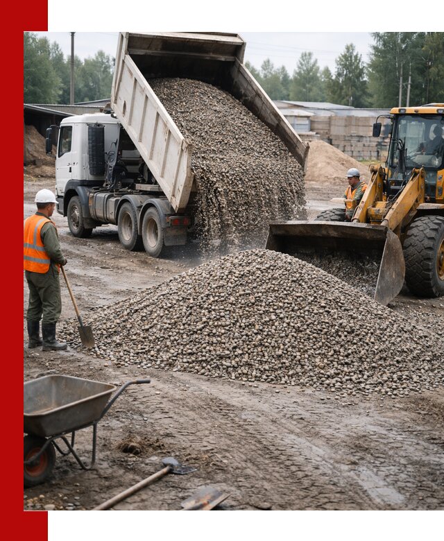 Мытый гравий с доставкой в Кунгуре от карьера до участка