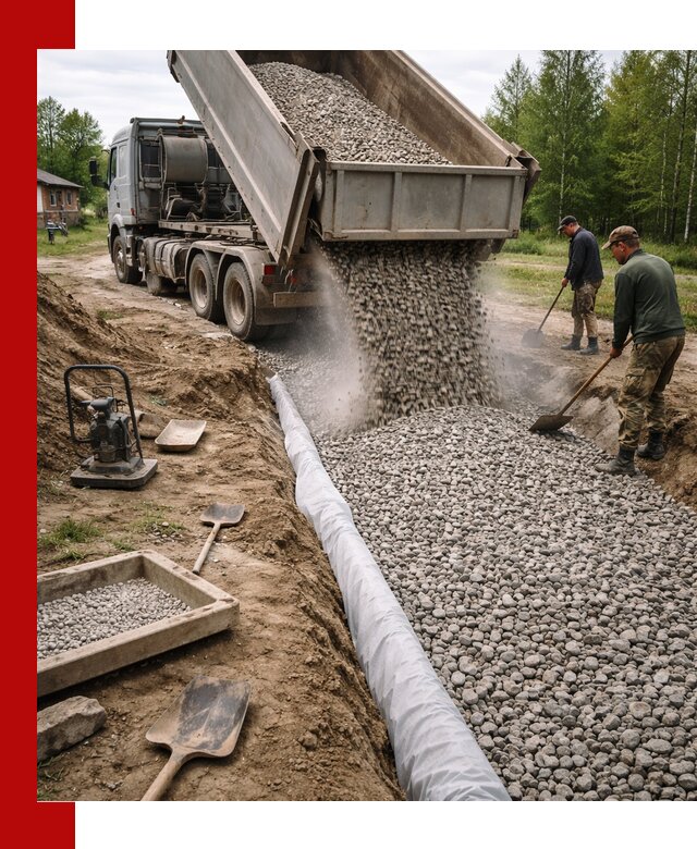 Гравий для дренажа с доставкой в Кунгуре качественный и недорогой