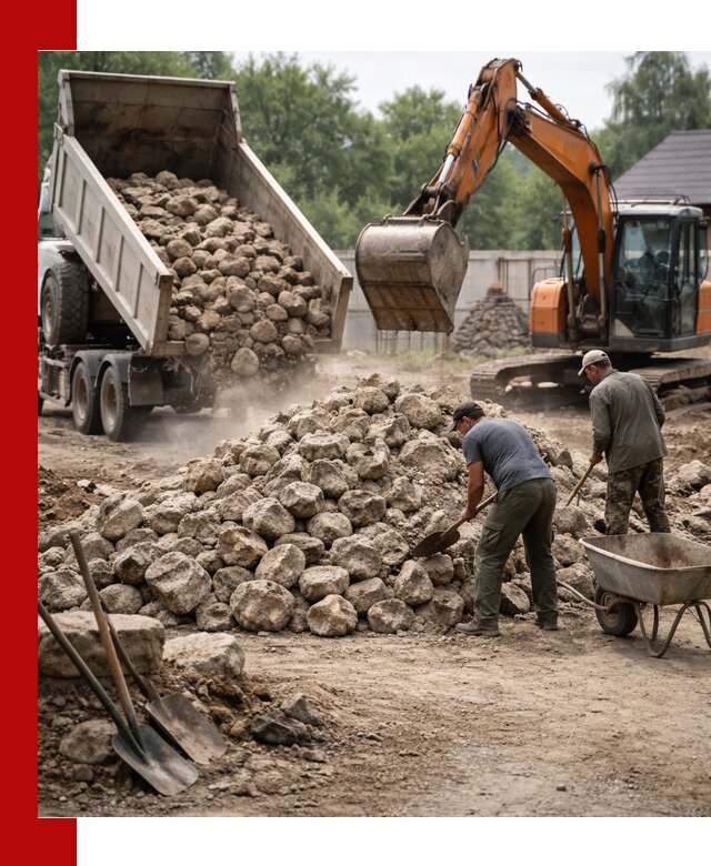 Доставка и разгрузка бутового камня в Кунгуре