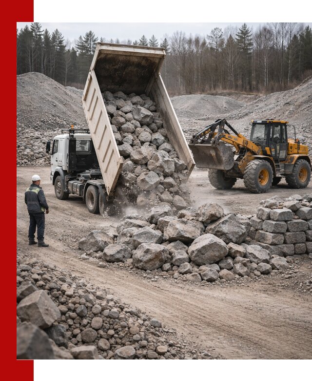 Доставка и продажа бутового гранитного камня в Кунгуре