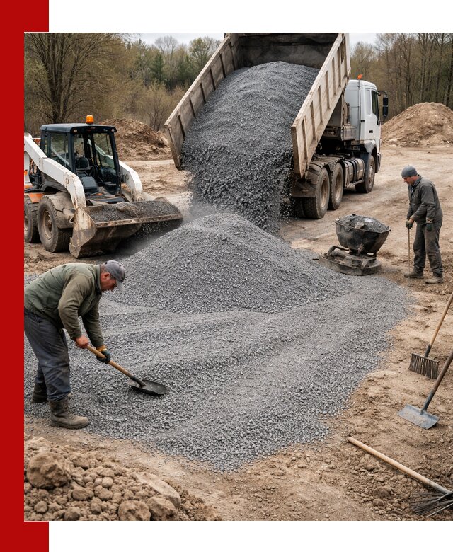 Отсев для подсыпки в Кунгуре — доставка и подсыпка на участок