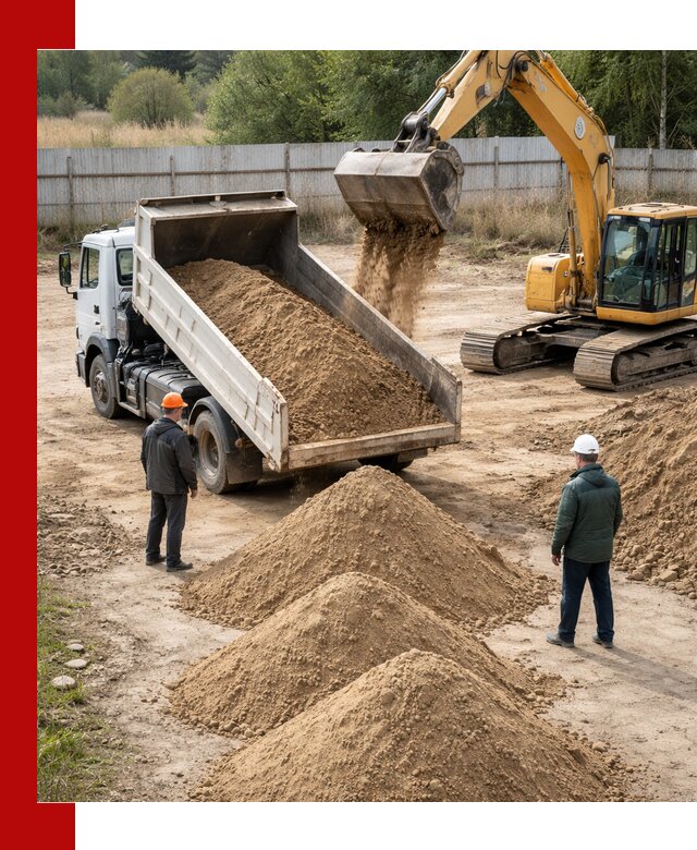 Доставка супеси вагонными и автопартиями в Кунгуре