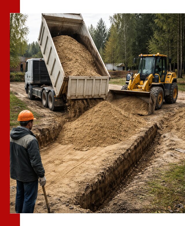Доставка песчаного грунта в Кунгуре для строительных работ