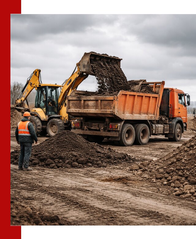 Вывоз грунта и строительного мусора в Кунгуре грузовыми самосвалами