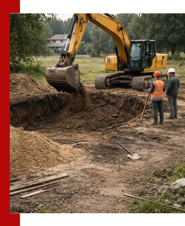 Рытье котлована под фундамент в Кунгуре (быстро и недорого)
